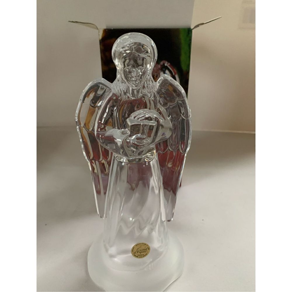 Cristal d’Arques Crystal Angel Figurine New In Box Lead Crystal Holiday Gift